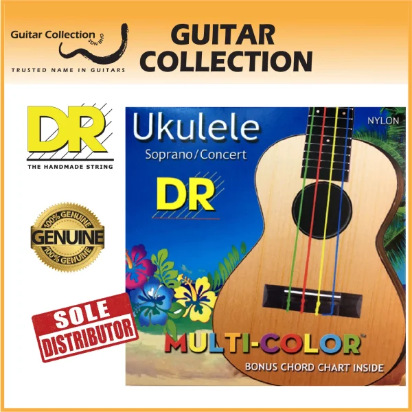 DR Strings UMCSC Multi-Colour Soprano / Concert Nylon Ukulele Strings - Image 1