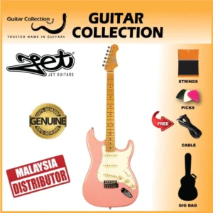 JET JS300 BGD Electric Guitar | SSS S-Style | Burgundy Pink - Image 1