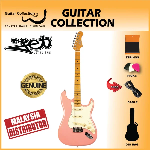 JET JS300 BGD Electric Guitar | SSS S-Style | Burgundy Pink - Image 1