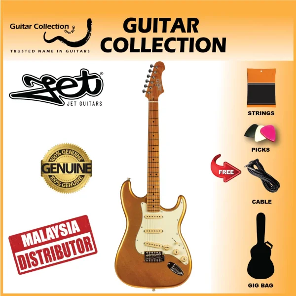 JET JS300 GD Electric Guitar | SSS S-Style | Gold - Image 1