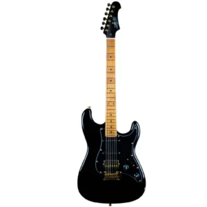 JET JS400 BK G Electric Guitar | HSS S-Style | Black with Gold Hardware - Image 2