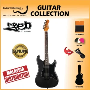 JET JS400 MBK R Electric Guitar | HH S-Style | Rosewood | Matte Black - Image 1