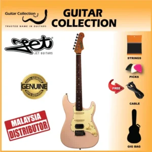 JET JS400 PK R Electric Guitar | HSS S-Style | Rosewood | Shell Pink - Image 1