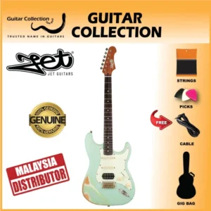 JET JS400 RELIC SFG Electric Guitar | HSS S-Style | Rosewood | Relic Sea Foam Green - Image 1