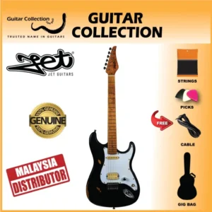 JET JS800 Relic BK Electric Guitar | HS S-Style | Relic Black - Image 1