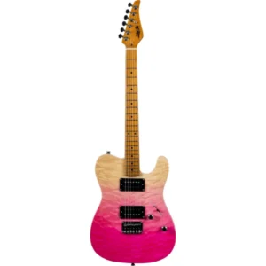 JET JT450 QTPK Electric Guitar | HH T-Style | Quilted Transparent Pink - Image 2