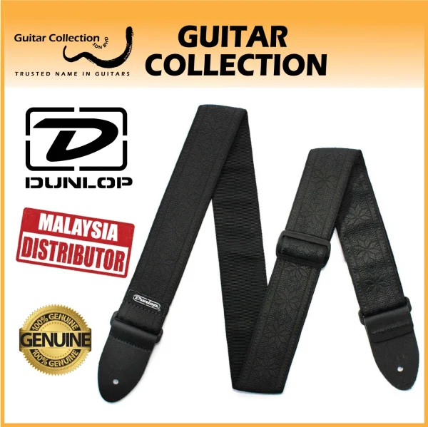 Jim Dunlop D6702BK Jacquard Filmore Guitar Strap | Black (Length: Min 37" / Max 65") - Image 1