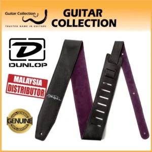 Jim Dunlop JH20 Jimi Hendrix Signature Leather Guitar Strap | Black / Purple (Length: Min 39" / Max 66") - Image 1