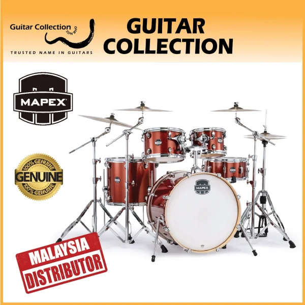 Mapex MARS Birch MA529SFOR | 5-Piece Drum Set without Hardware, Cymbals & Throne | Blood Orange Sparkle - Image 1