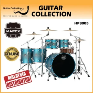 Mapex SATURN EVOLUTION Maple SE628XMPT+HP8005 | 5-Piece Drum Set & Hardware w/o Snare, Cymbals & Throne | Exotic Azure Burst - Image 1