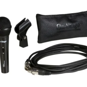 On Stage AS400 Audio Spectrum Dynamic Handheld Microphone with 20ft XLR-XLR Cable, Mic Clip & Pouch - Image 2