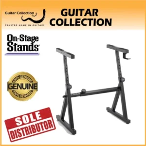 On Stage KS1355 Single Tier Z Keyboard Stand | Built-in Headphone Hanger (Max Weight : 400 lbs / 181 kg) - Image 1