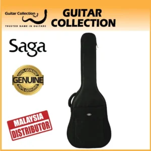 Saga 8mm Padded Acoustic Guitar Gig Bag | Black (Fits 40" & 41" Guitars) - Image 1