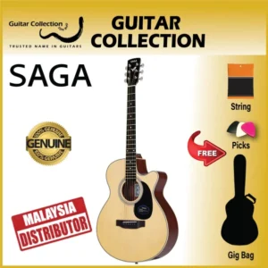 SAGA SA700C | 700 Series | Grand Auditorium Cutaway Acoustic Guitar - Image 1