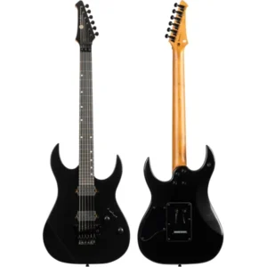 SPIRA S-420 BK Electric Guitar | 420 Series | HH Modern Double Cutaway | Locking Tremolo | Metallic Black - Image 2
