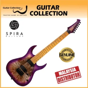 SPIRA S-457 TPP Electric Guitar | 450 Series | 7-String | HH Modern Double Cutaway | Transparent Purple - Image 1