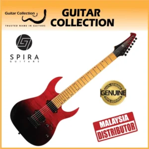 SPIRA S-457 TRD Electric Guitar | 450 Series | 7-String | HH Modern Double Cutaway | Transparent Red - Image 1