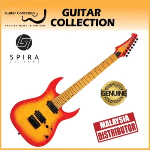 SPIRA S-507 QFB Electric Guitar | 500 Series | 7-String | HH Modern Double Cutaway | Transparent Fireburst - Image 1