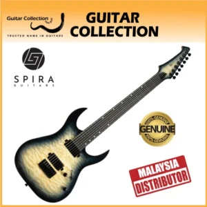 SPIRA S-507 QGY E Electric Guitar | 500 Series | 7-String | HH Modern Double Cutaway | Transparent Grey - Image 1