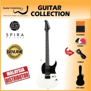 SPIRA T-400 MWH Electric Guitar | 400 Series | HH Modern Single Cutaway | Matte White - Image 1