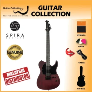 SPIRA T-400 MWR Electric Guitar | 400 Series | HH Modern Single Cutaway | Matte Wine Red - Image 1