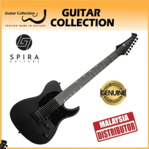 SPIRA T-407 MBK Electric Guitar | 400 Series | 7-String | HH Modern Single Cutaway | Matte Black - Image 1