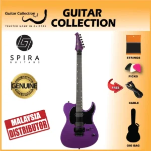 SPIRA T-420 PP Electric Guitar | 420 Series | HH Modern Single Cutaway | Locking Tremolo | Metallic Purple - Image 1