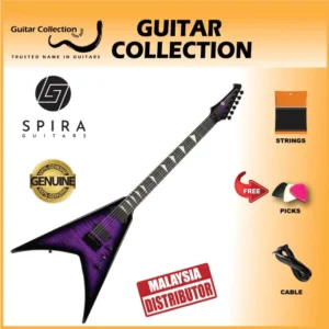 SPIRA V-500 TPP E Electric Guitar | 500 Series | HH Modern V-Style | Transparent Purple - Image 1