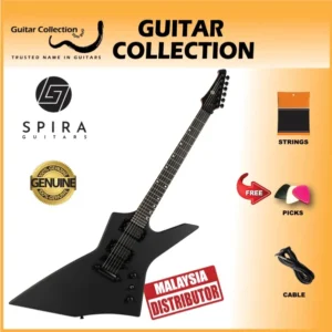 SPIRA X-400 MBK Electric Guitar | HH Modern X-Style | Matte Black - Image 1