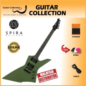 SPIRA X-400 MGR Electric Guitar | 400 Series | HH Modern X-Style | Matte Green - Image 1