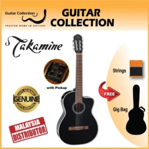 Takamine GC2CE BLK | Electric-Classical Cutaway Guitar | Spruce Top, Mahogany B&S | TP-E - Image 1