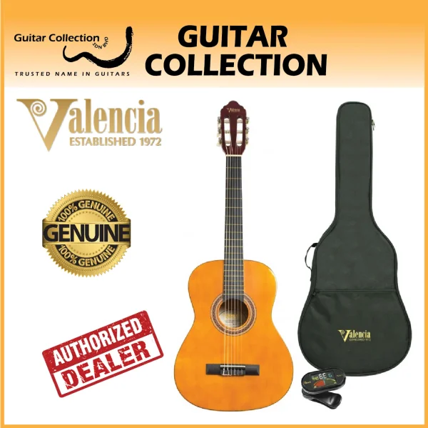 VALENCIA 3/4 Classical Guitar | Comes with Bag & Tuner (VC-103K) - Image 1